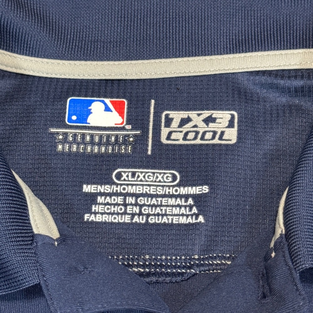 MLB New York Yankees Mens XL Navy Blue TX3 Cool Performance Polo Shirt - Picture 4 of 7